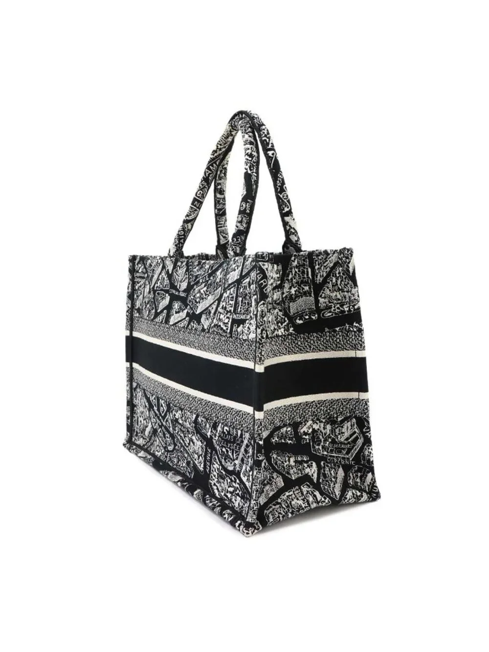 Dior Plan de Paris Book Tote Medium Canvas Black
